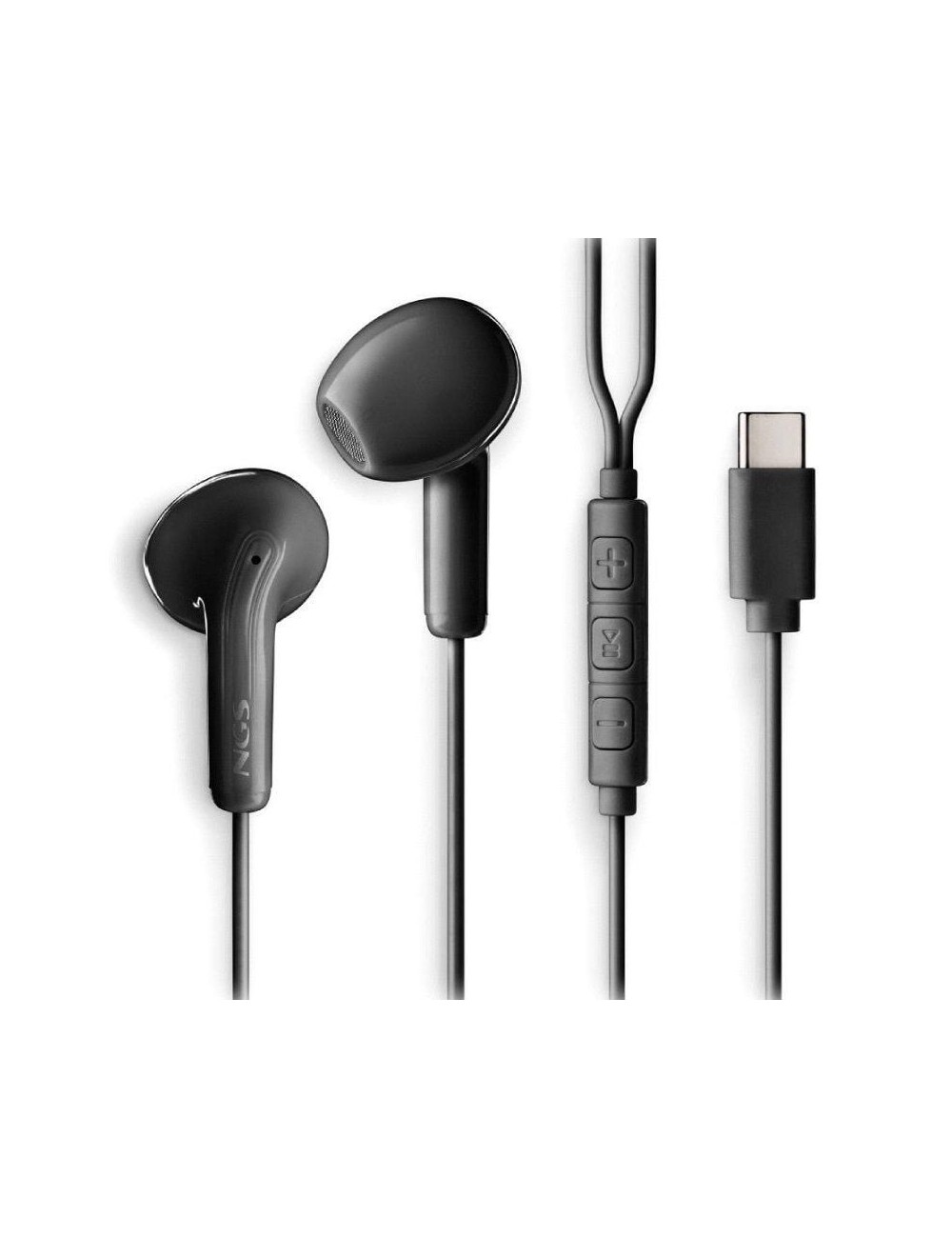 Auriculares Intrauditivos NGS Cross Glide/ con Micrófono/ USB Tipo-C/ Negros
