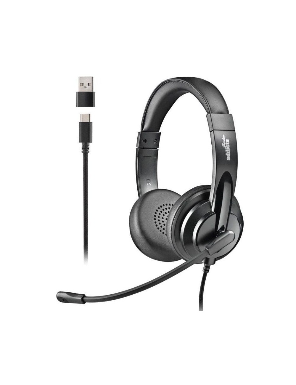 Auriculares NGS VOX605 USB-C/ con Micrófono/ USB Tipo-C/ Negros