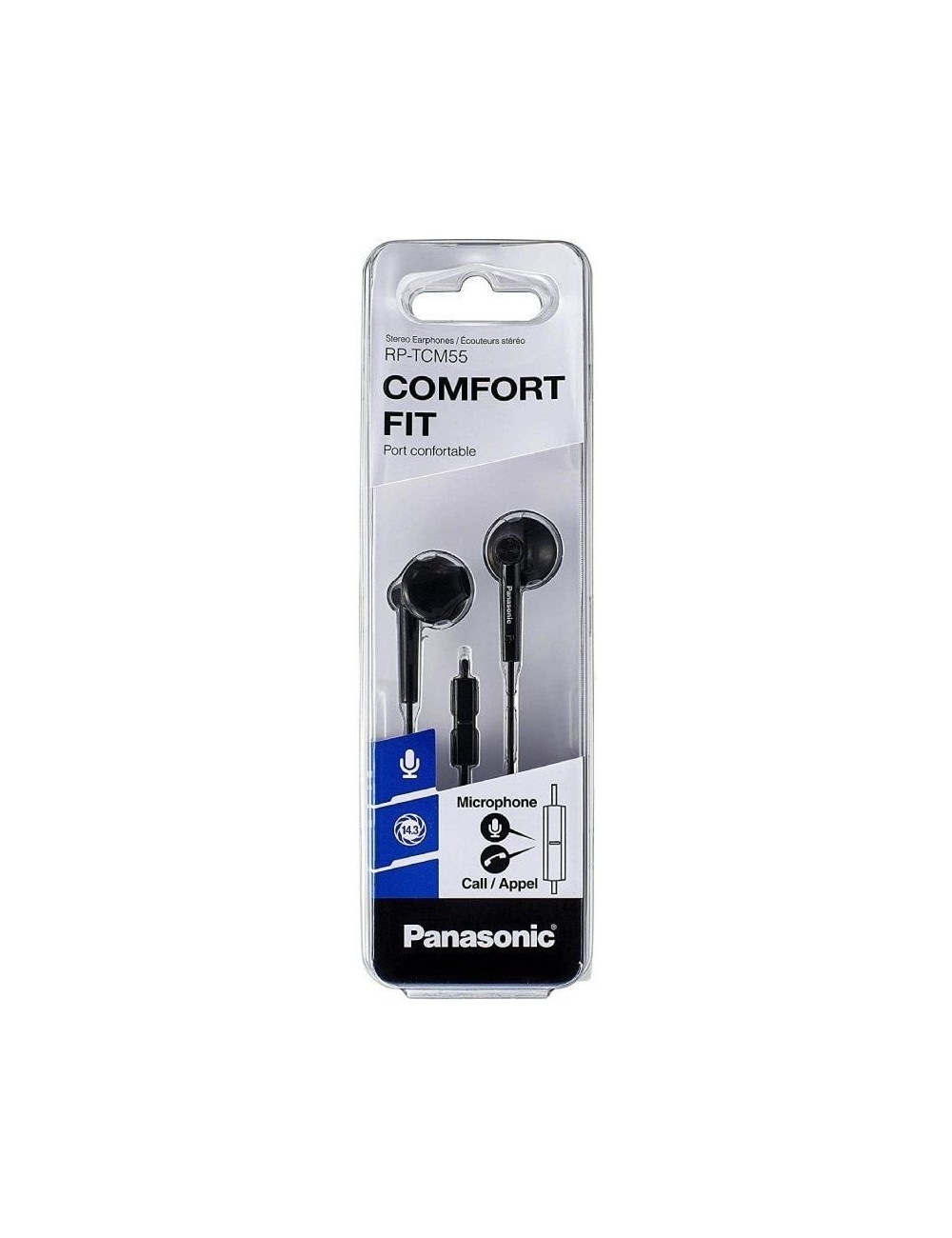 Auriculares Intrauditivos Panasonic RP-TCM55/ con Micrófono/ Jack 3.5/ Negros