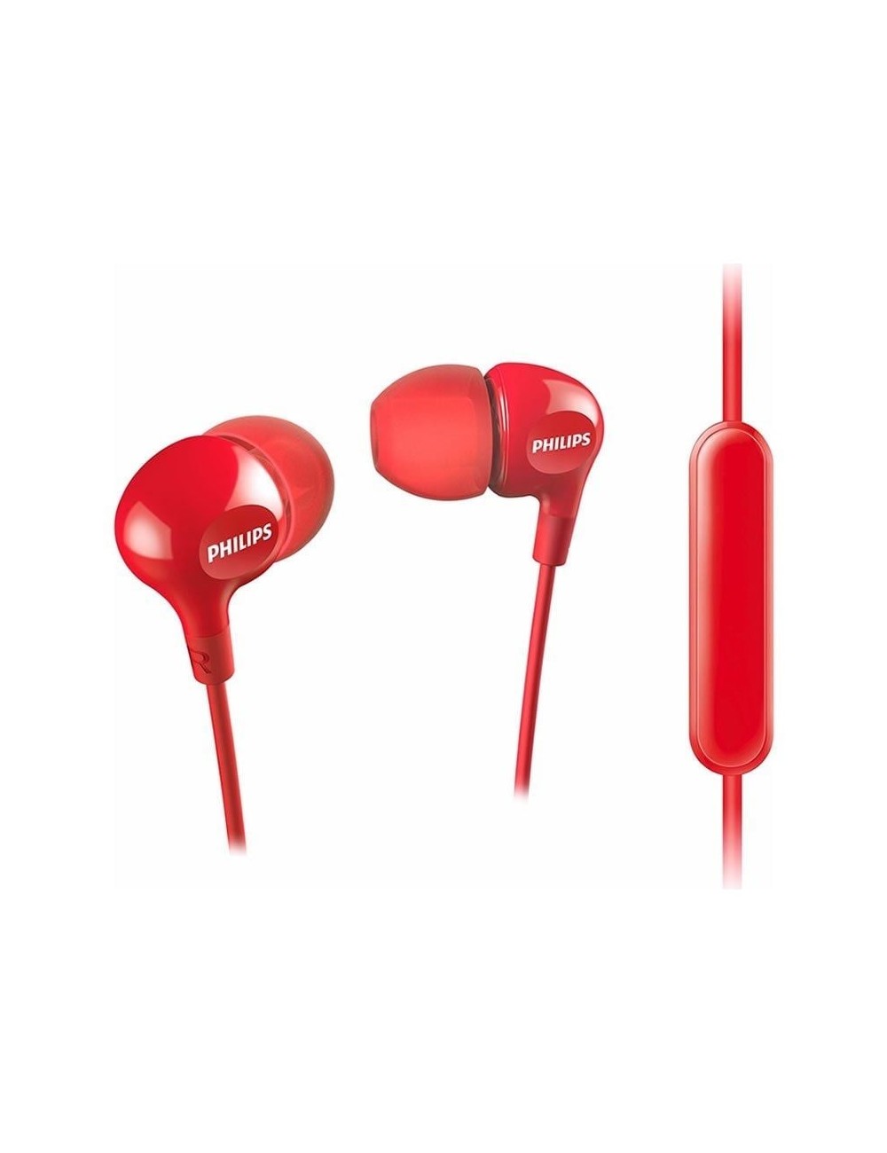 Auriculares Intrauditivos Philips SHE3555/ con Micrófono/ Jack 3.5/ Rojos