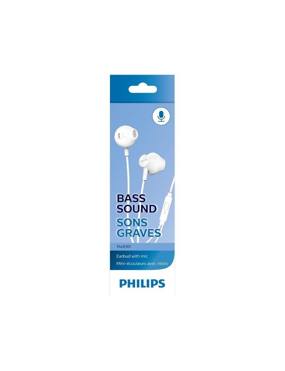 Auriculares Intrauditivos Philips TAUE101/ con Micrófono/ Jack 3.5/ Blancos