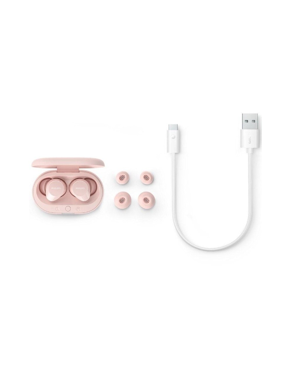 Auriculares Bluetooth Philips TAT1209 con estuche de carga/ Autonomía 6h/ Rosas