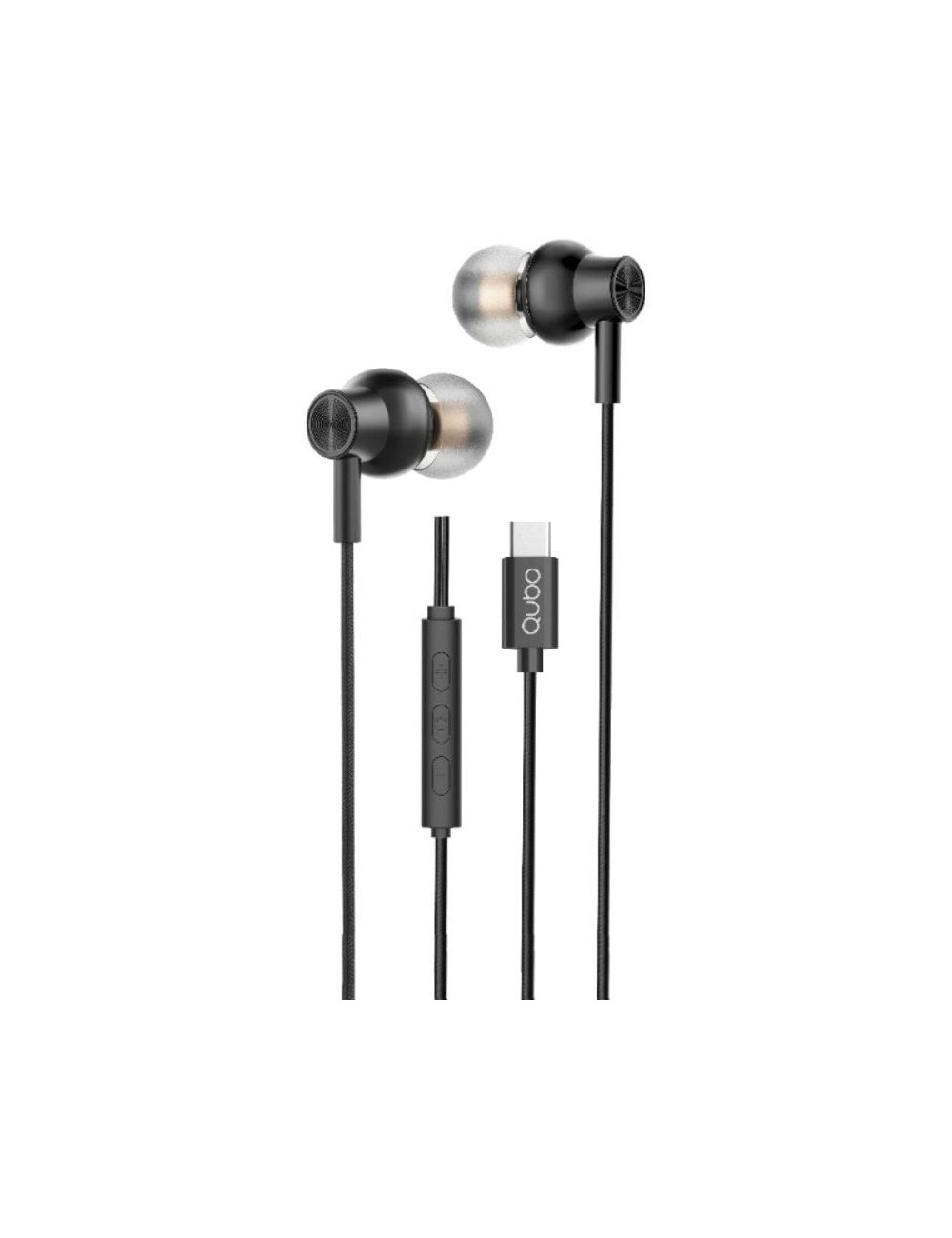 Auriculares Intrauditivos Qubo AU-300C/ con Micrófono/ USB Tipo-C/ Negros