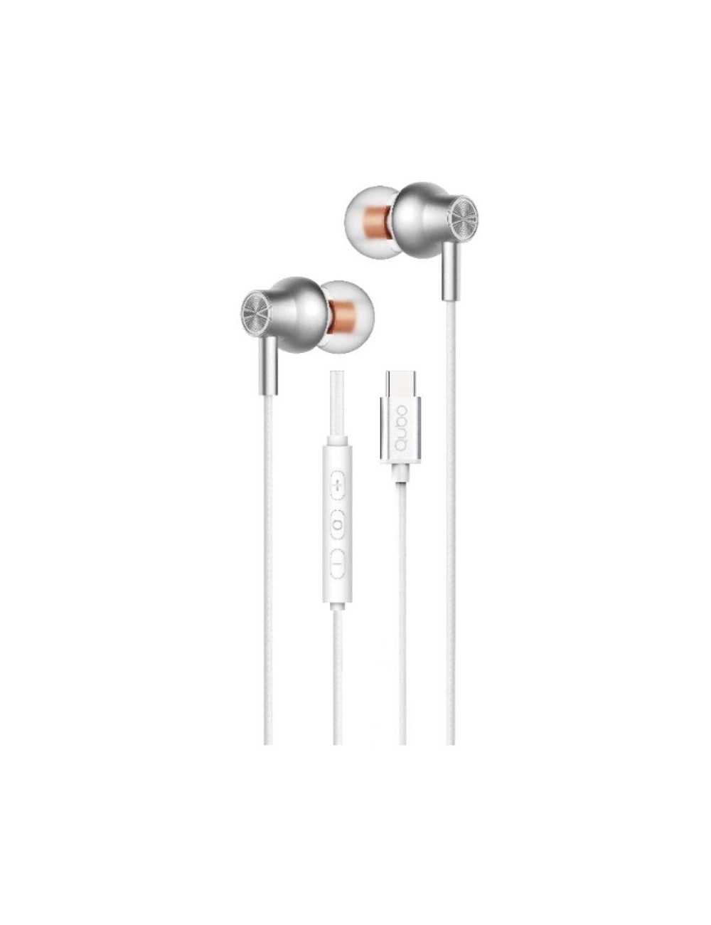 Auriculares Intrauditivos Qubo AU-300C/ con Micrófono/ USB Tipo-C/ Blancos