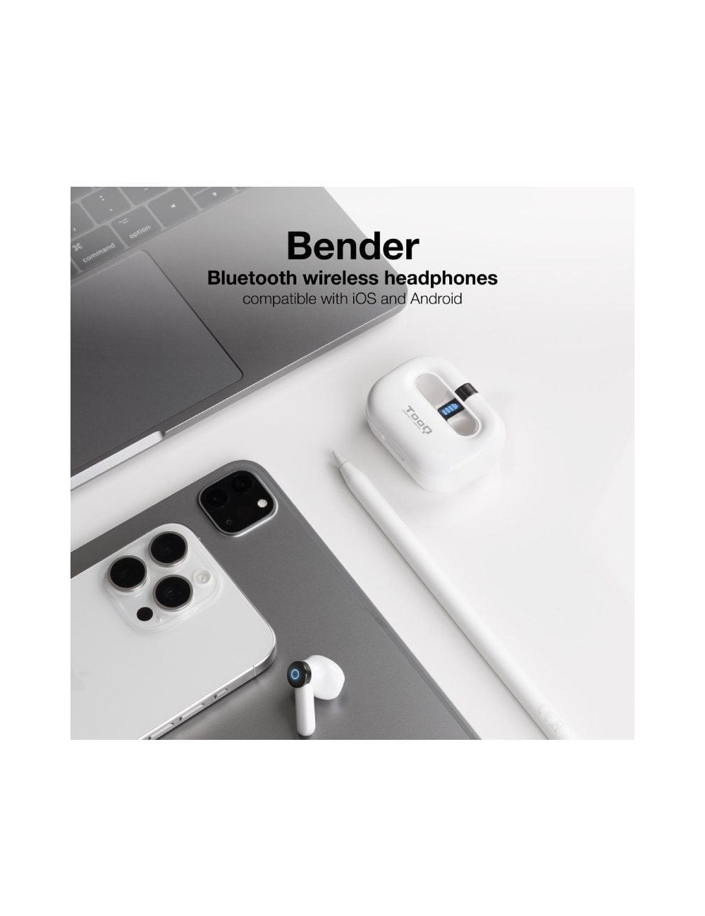 Auriculares Bluetooth TooQ Bender TQBWH-0031W con estuche de carga/ Autonomía 4h/ Blancos