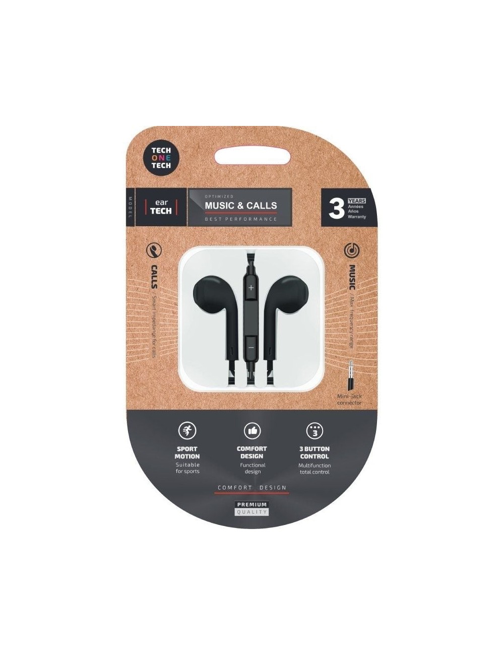 Auriculares Intrauditivos Tech One Tech earTECH TEC1002/ con Micrófono/ Jack 3.5/ Negros