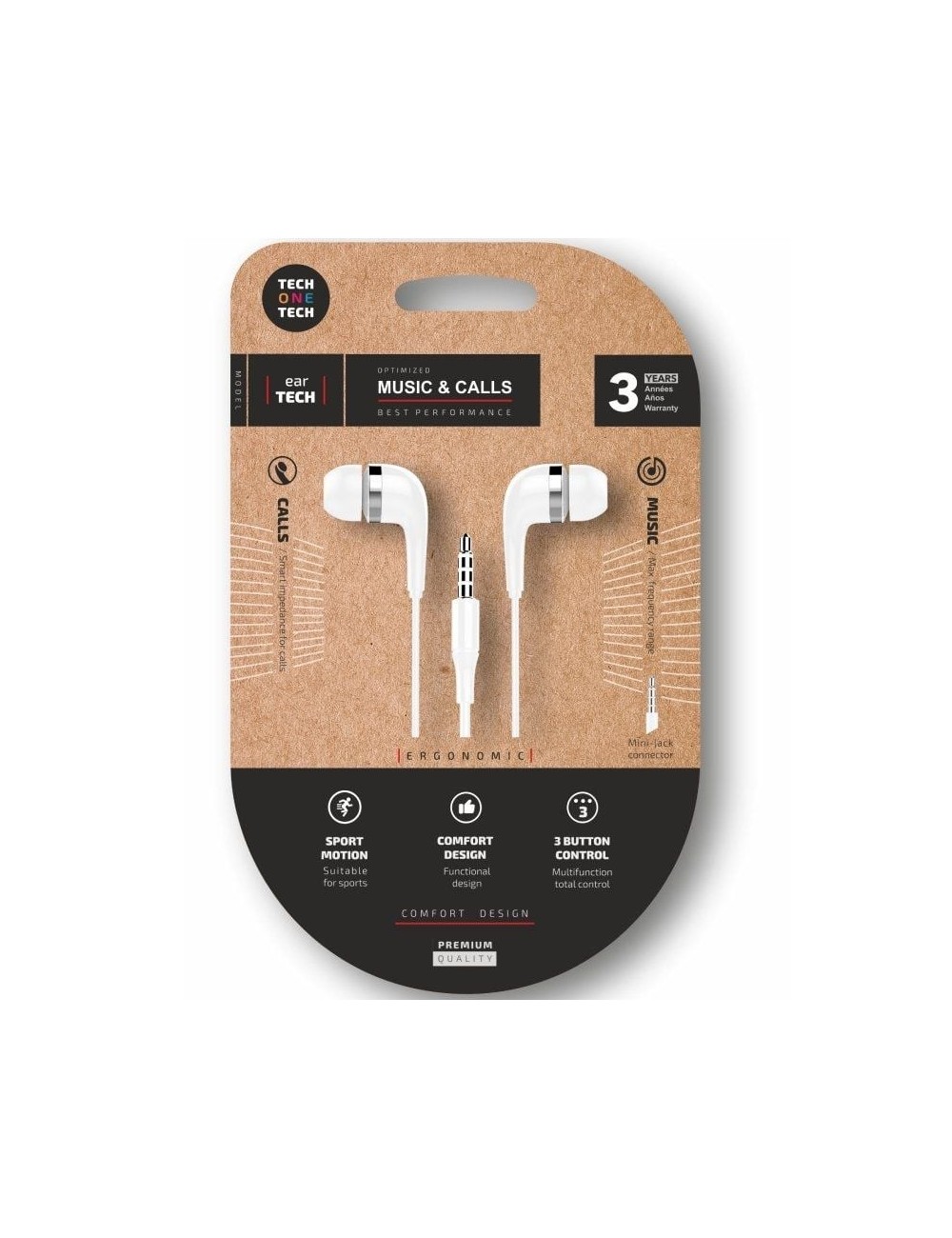 Auriculares Intrauditivos Tech One Tech soft earTECH TEC1004/ con Micrófono/ Jack 3.5/ Blancos