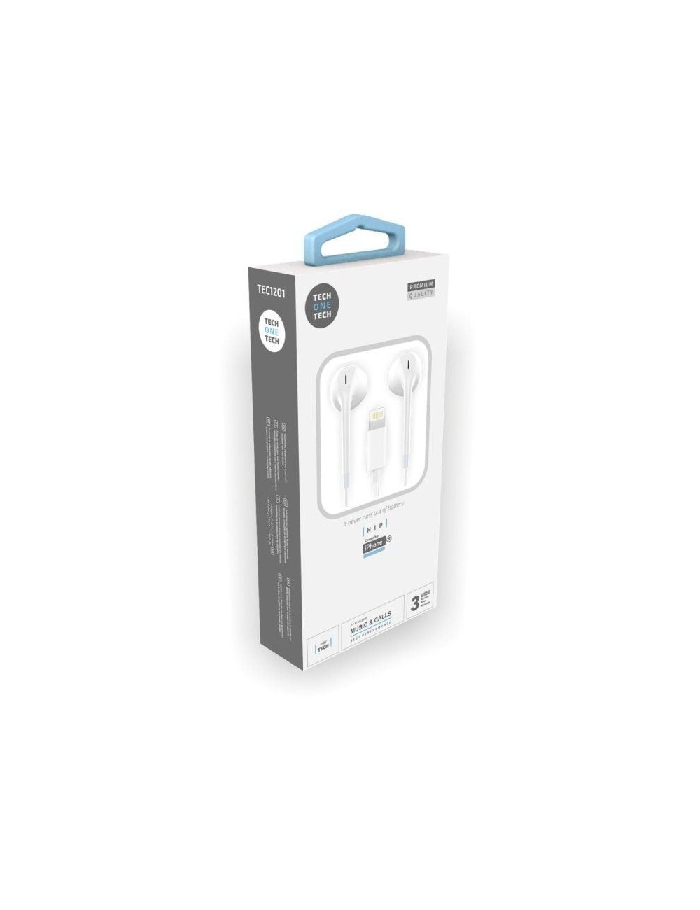 Auriculares Intrauditivos Tech One Tech earTECH HIP TEC1201/ con Micrófono/ Lightning/ Blancos