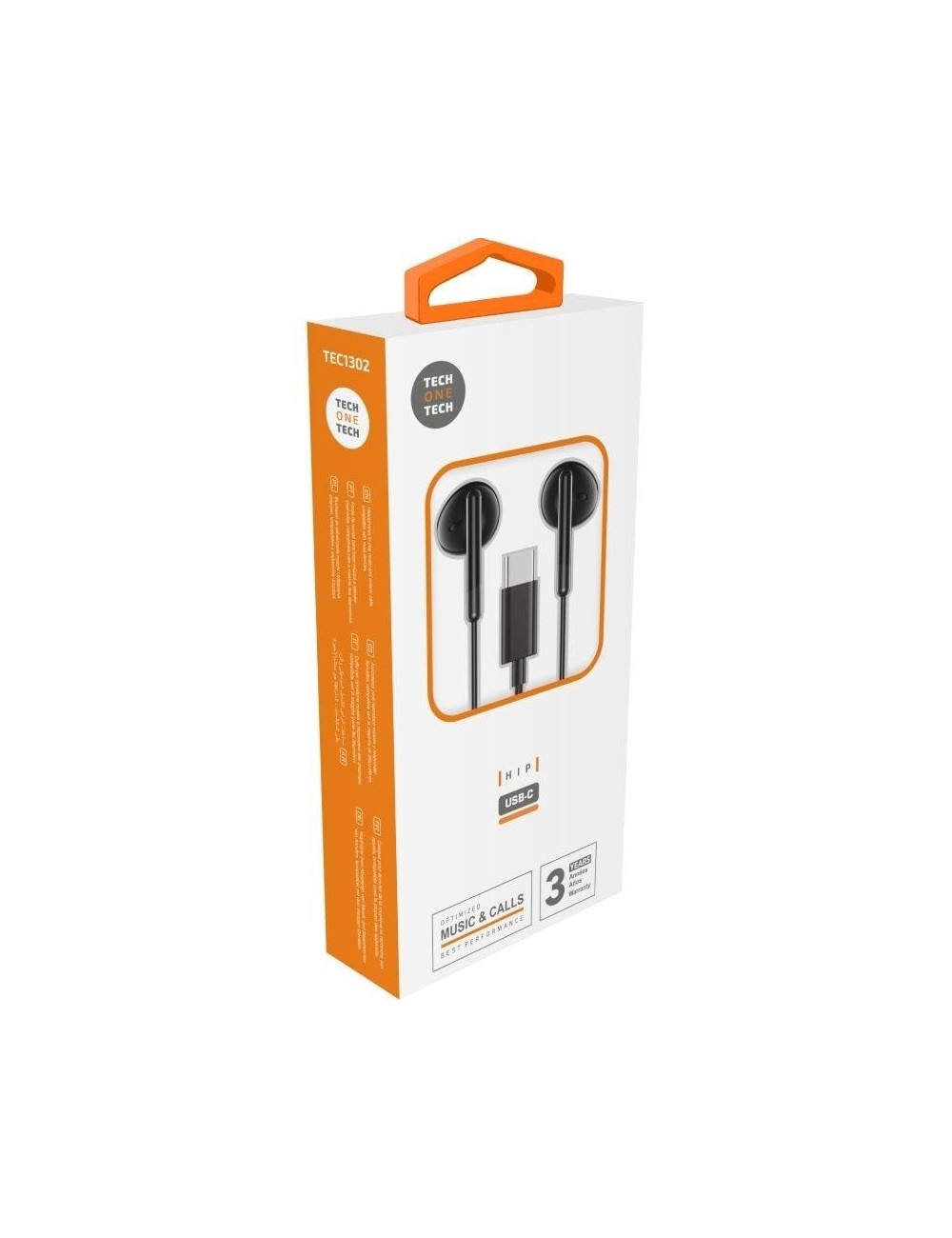 Auriculares Intrauditivos Tech One Tech earTECH TEC1302/ con Micrófono/ USB Tipo-C/ Negros