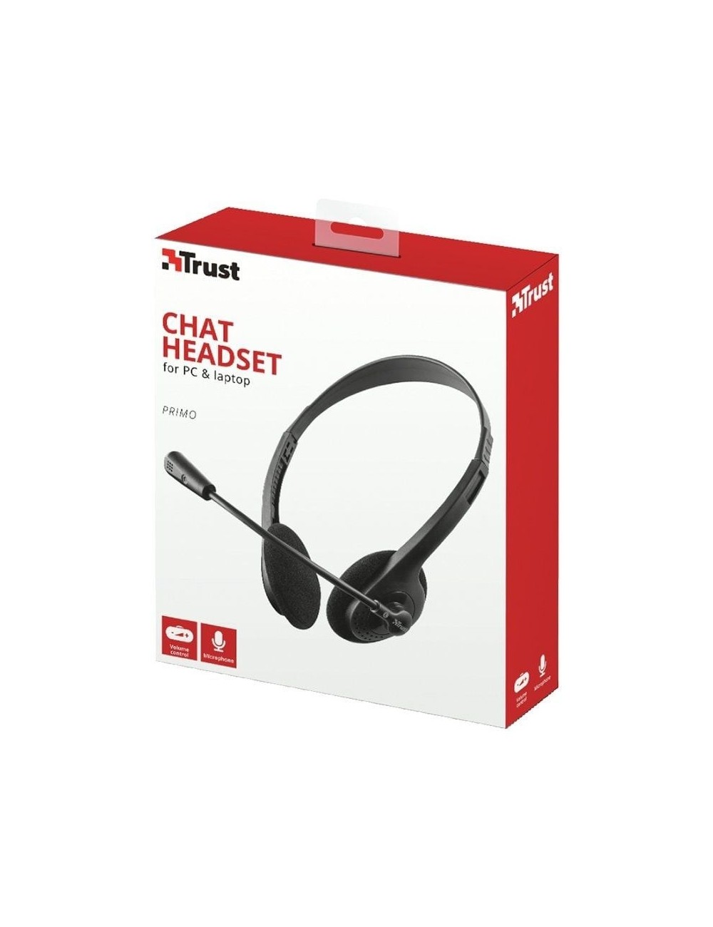 AURICULARS AMB MICRÒFON TRUST PRIMO CHAT-CABLE 1.8M-CONECTORS 2* 3.5MM