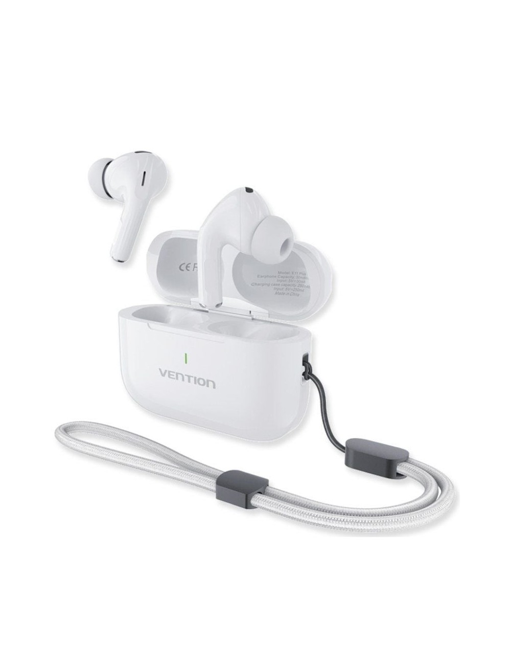 Auriculares Bluetooth Vention Echo Lite E11 Plus con estuche de carga/ Autonomía 6h/ Blancos