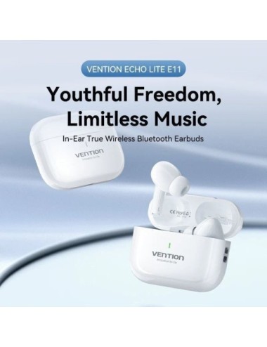 Auriculares Bluetooth Vention Echo Lite E11 con estuche de carga/ Autonomía 6h/ Blancos