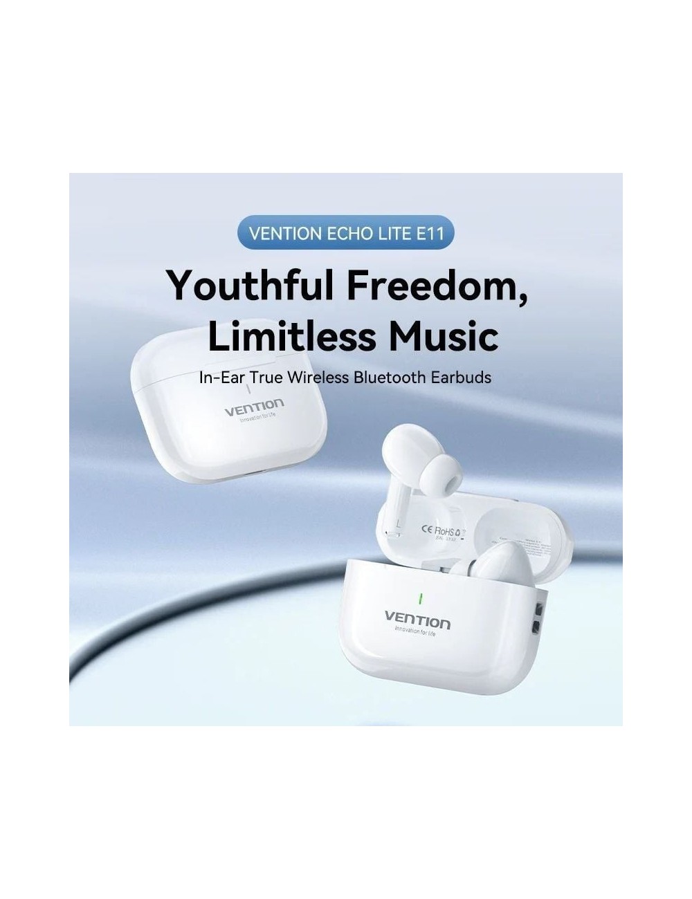 Auriculares Bluetooth Vention Echo Lite E11 con estuche de carga/ Autonomía 6h/ Blancos