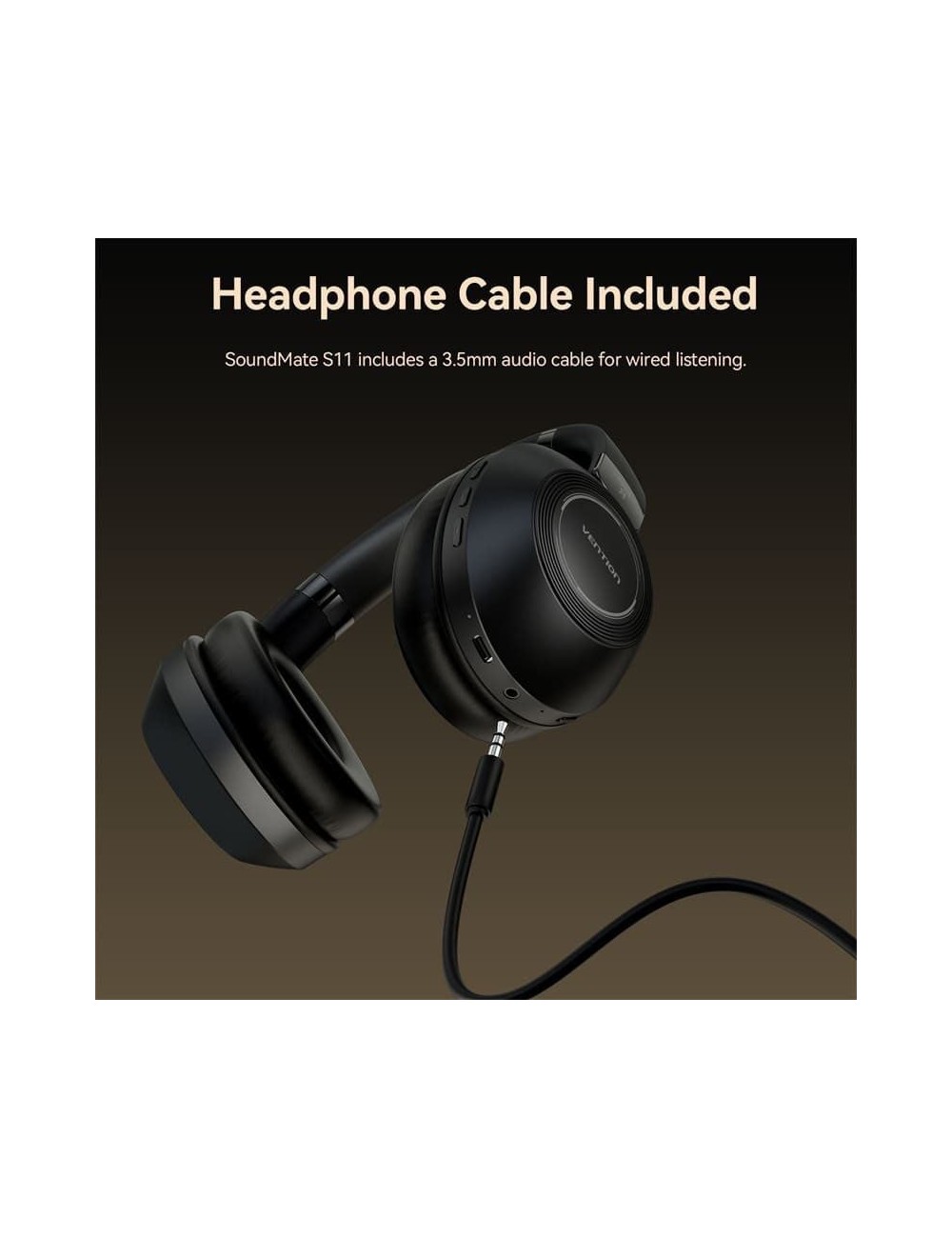 Auriculares Inalámbricos Vention SoundMate S11 NBBB0/ con Micrófono/ Bluetooth/ Negros