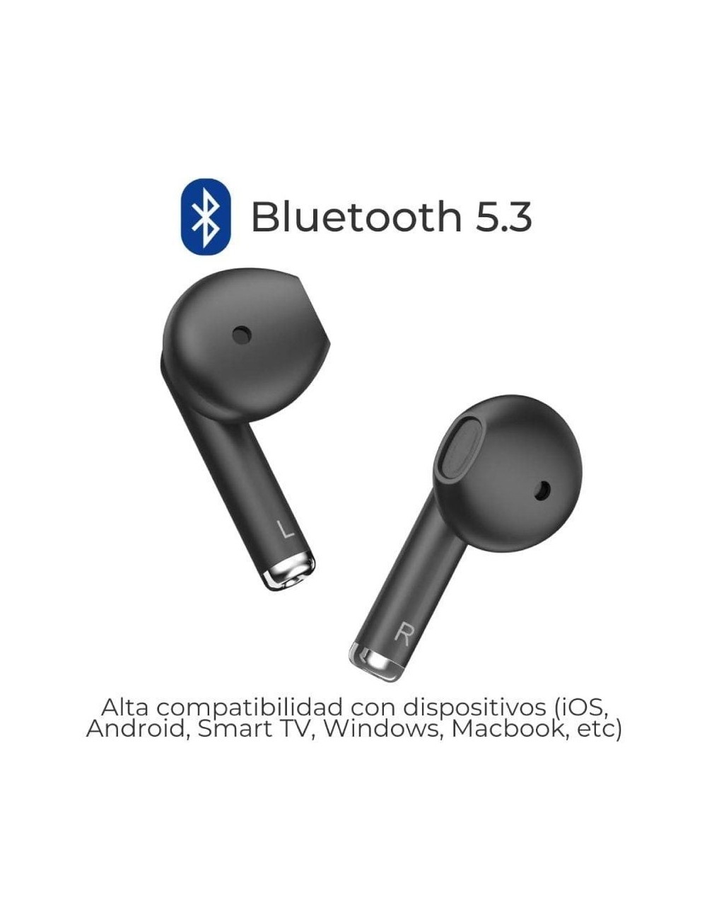 Auriculares Bluetooth ZTE Buds 2 con estuche de carga/ Autonomía 5h/ Negros