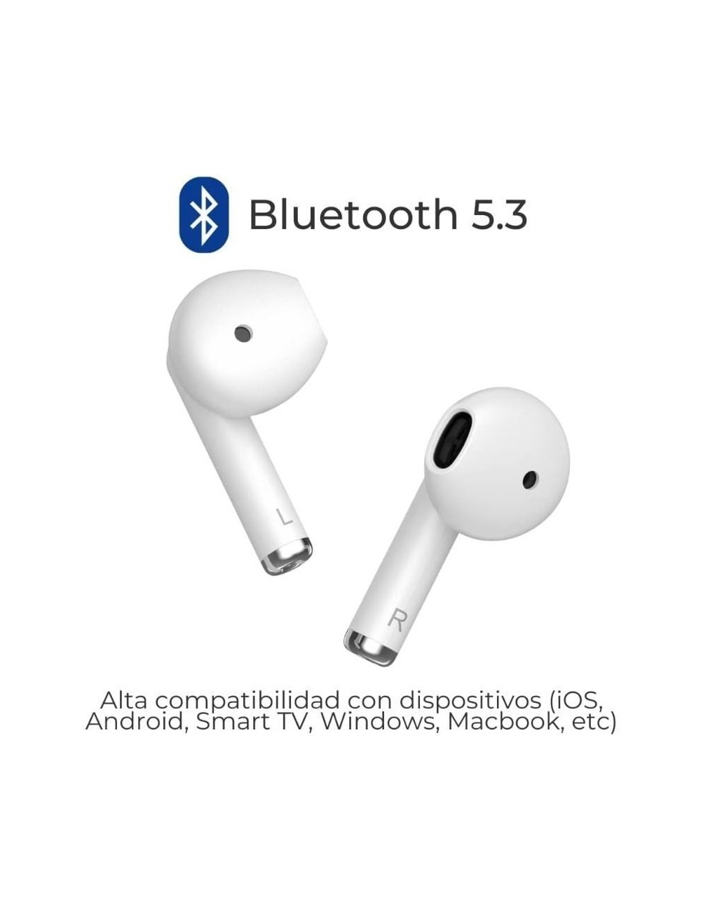 Auriculares Bluetooth ZTE Buds 2 con estuche de carga/ Autonomía 5h/ Blancos