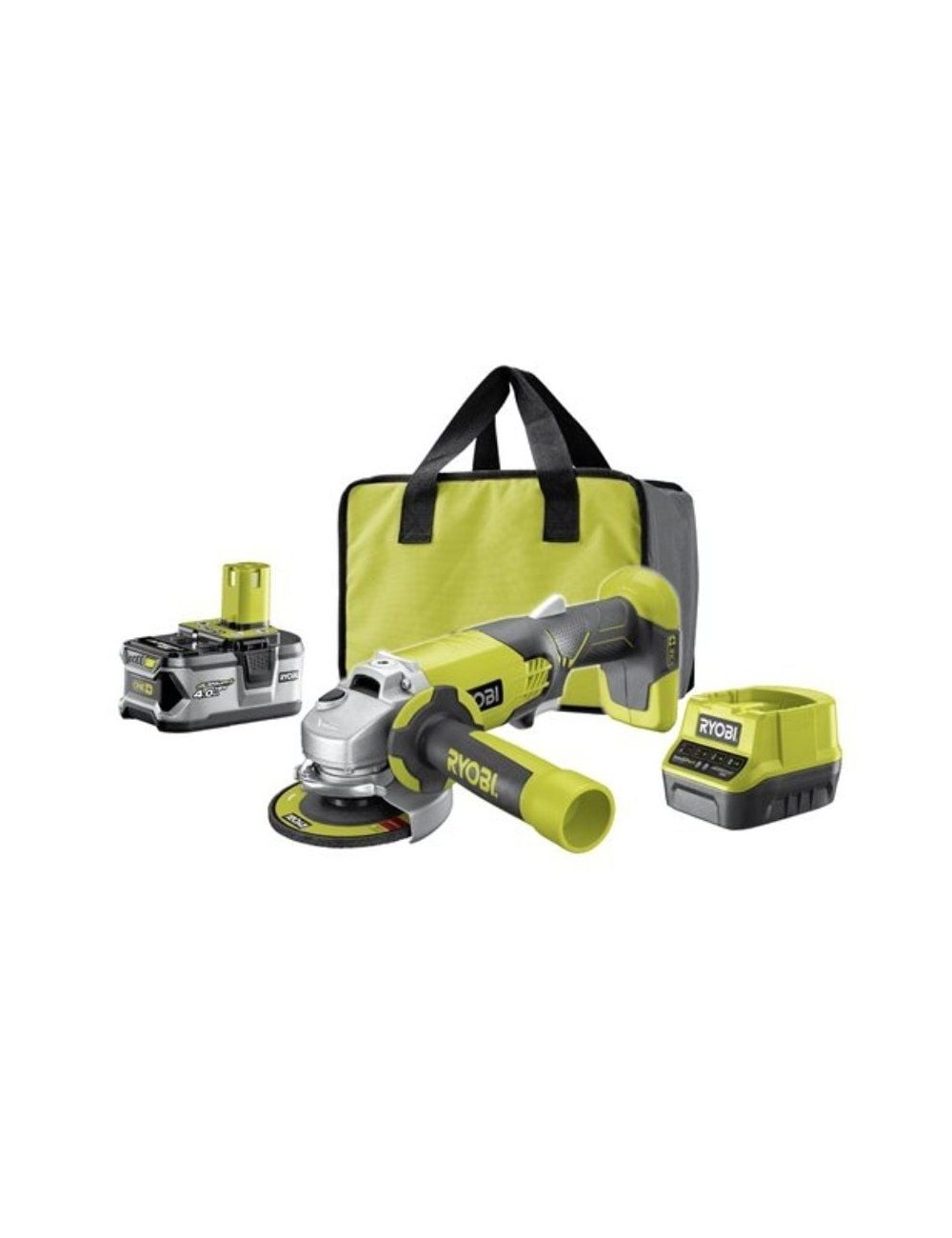 Amoladora Sin Cable Ryobi ONE+ R18AG-140S/ 1 Batería 18V 4.0 Ah/ Cargador 2.0 A/ Bolsa de Transporte