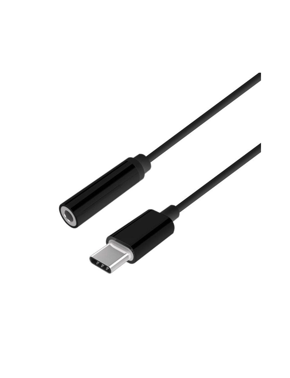 ADAPTADOR USB TIPO-C A AUDIO JACK 3.5MM FEMELLA-15CM NEGRE
