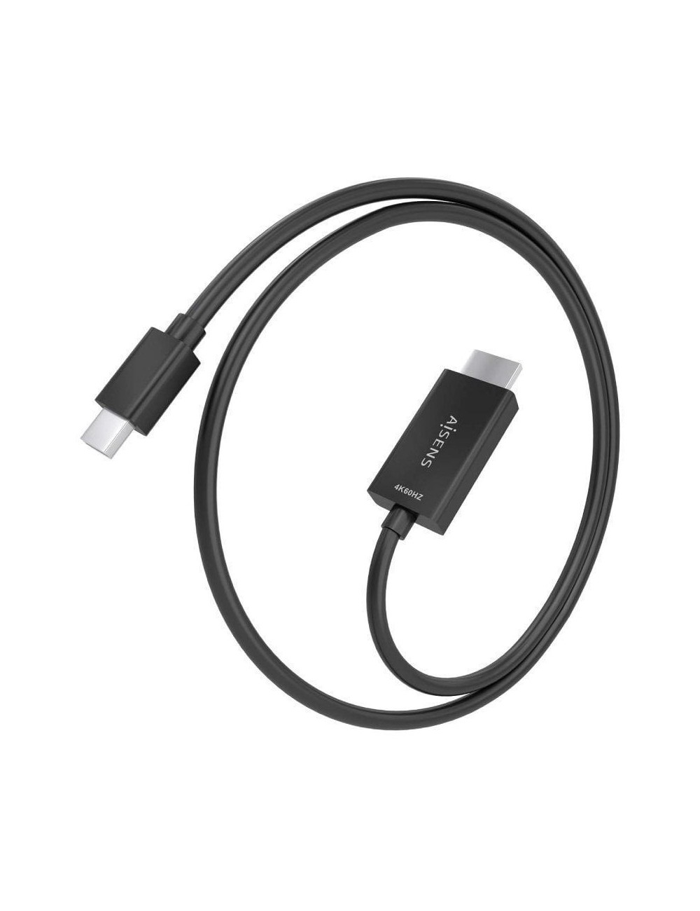 Cable Conversor Aisens A125-0886/ Mini DisplayPort Macho - HDMI 4K Macho/ 1m/ Negro
