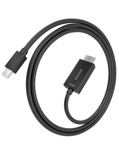 Cable Conversor Aisens A125-0887/ Mini DisplayPort Macho - HDMI 4K Macho/ 1.5m/ Negro