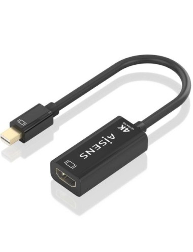 Conversor Aisens A125-0904/ Mini DisplayPort Macho - HDMI Hembra/ 15cm/ Negro