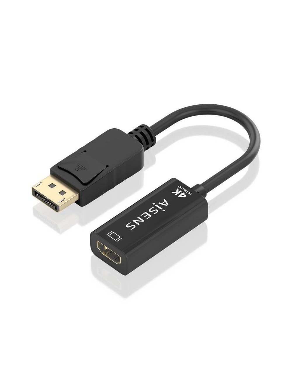 Conversor Aisens A125-0905/ DisplayPort Macho - HDMI Hembra/ 15cm/ Negro