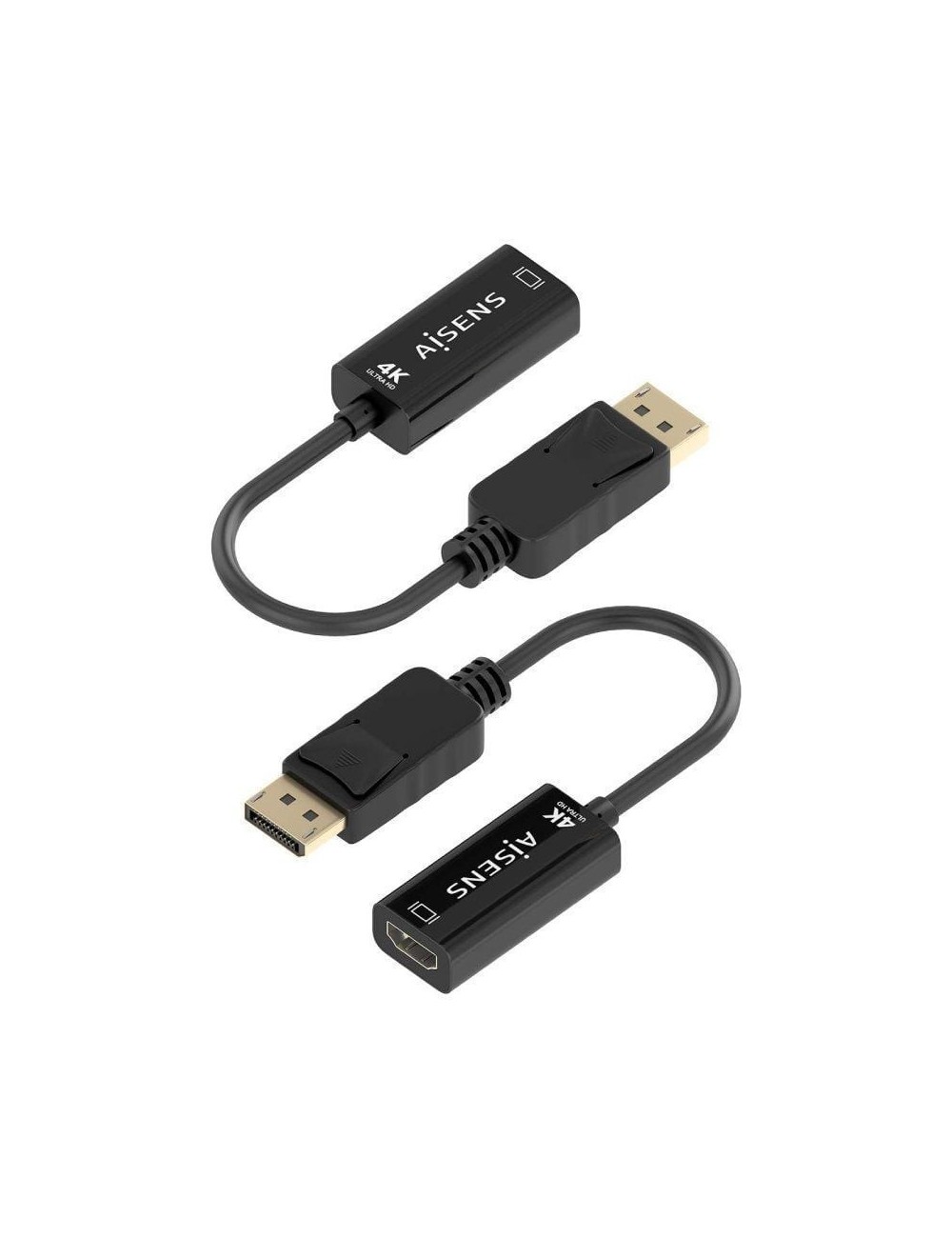 Conversor Aisens A125-0905/ DisplayPort Macho - HDMI Hembra/ 15cm/ Negro