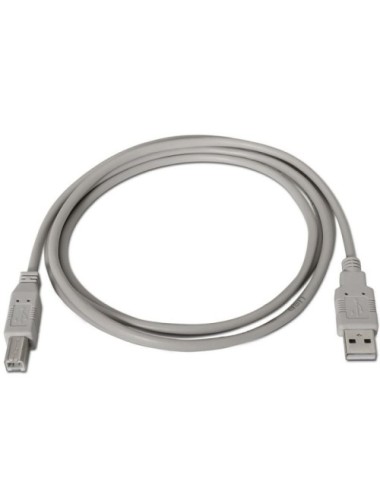 Cable USB 2.0 Impresora Aisens A101-0004/ USB Tipo-B Macho - USB Macho/ 4.5m/ Beige