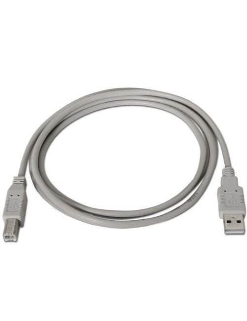 Cable USB 2.0 Impresora Aisens A101-0004/ USB Tipo-B Macho - USB Macho/ 4.5m/ Beige