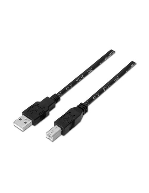 Cable USB 2.0 Impresora Aisens A101-0005/ USB Tipo-B Macho - USB Macho/ 1m/ Negro