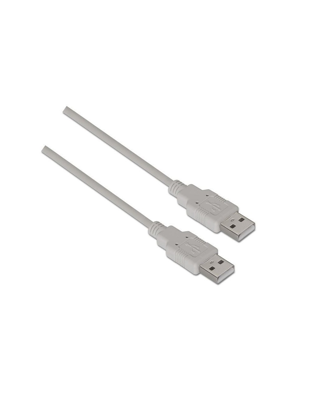 Cable USB 2.0 Aisens A101-0022/ USB Macho - USB Macho/ Hasta 2.5W/ 60Mbps/ 2m/ Beige