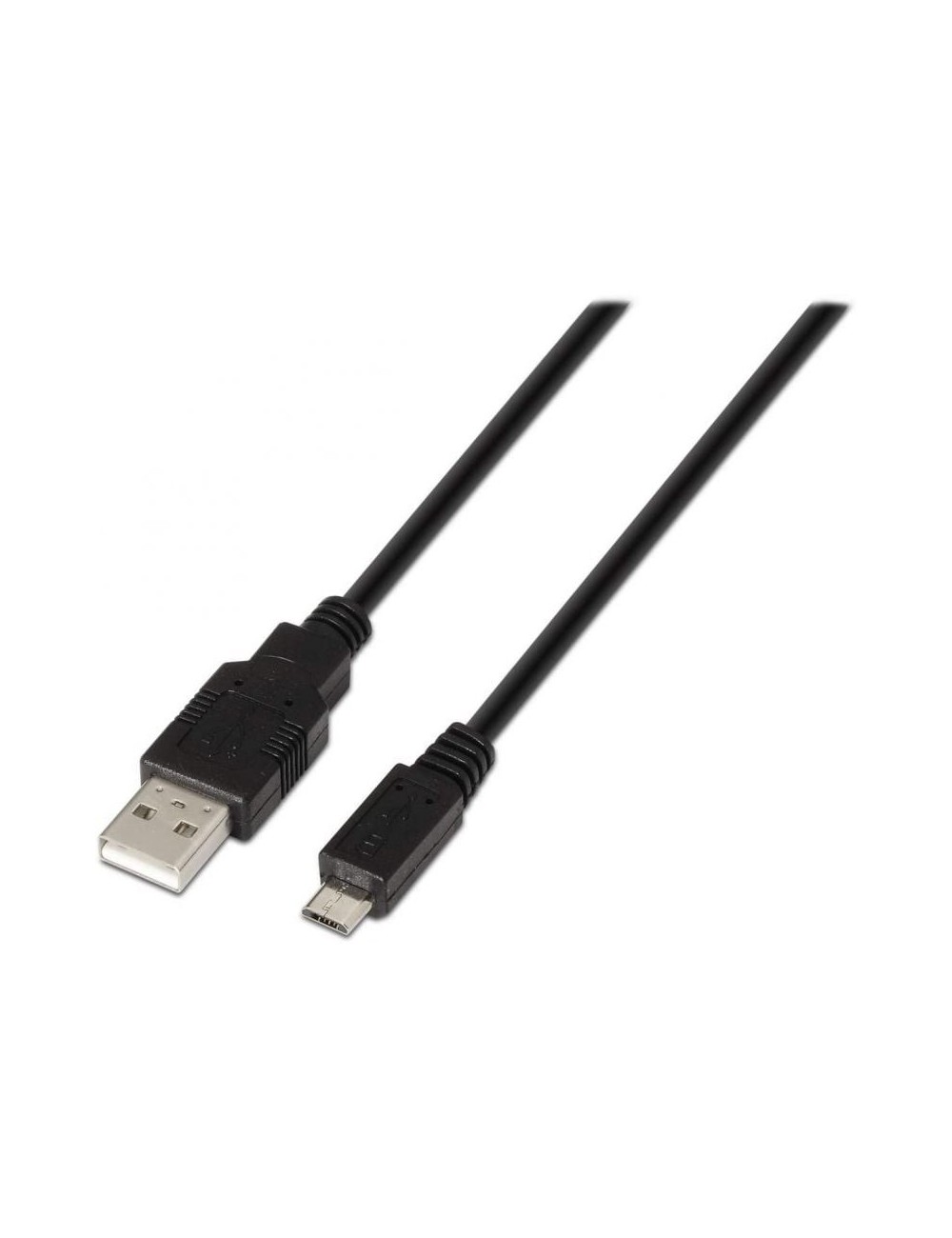 Cable USB 2.0 Aisens A101-0027/ USB Macho - MicroUSB Macho/ 480Mbps/ 80cm/ Negro