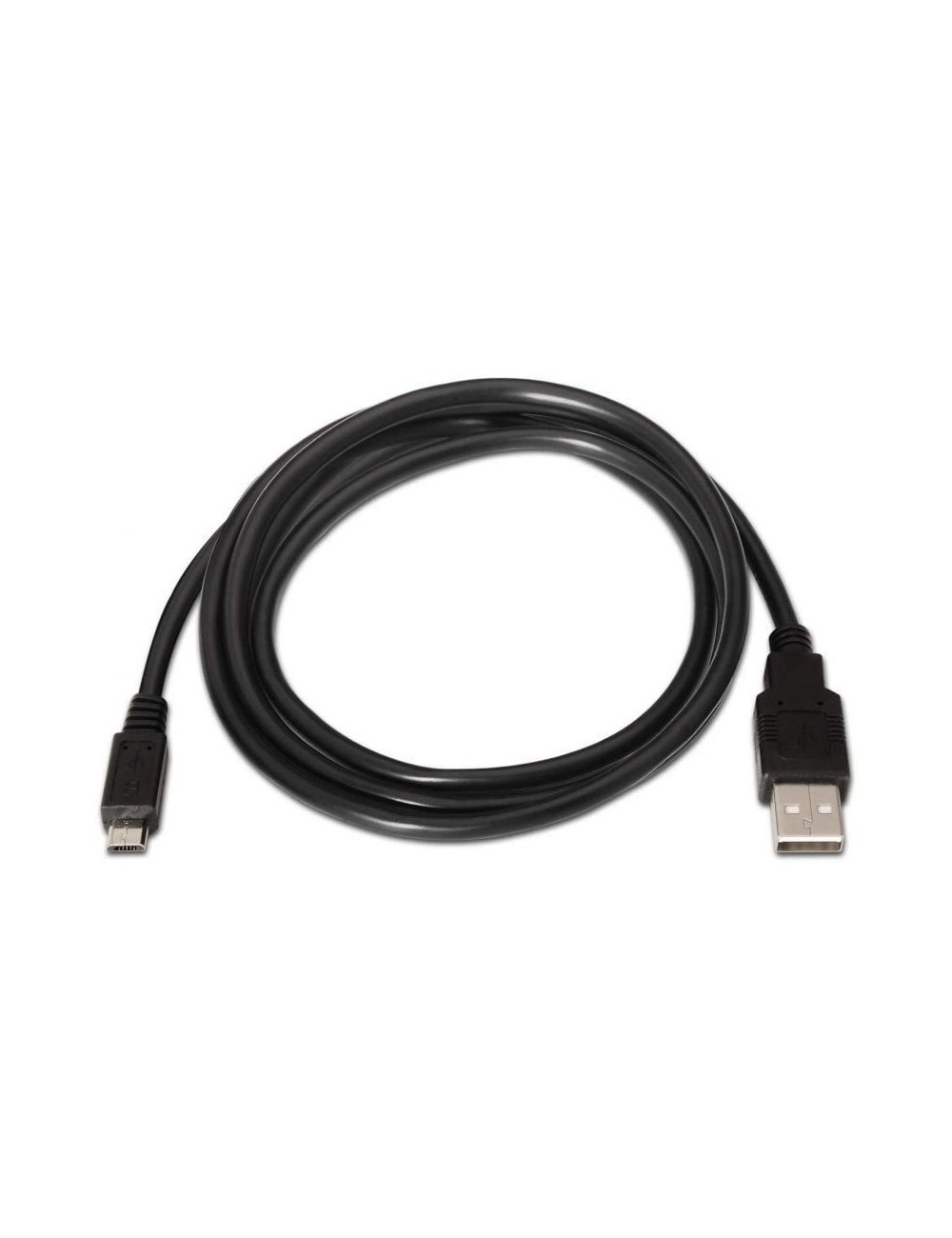 Cable USB 2.0 Aisens A101-0027/ USB Macho - MicroUSB Macho/ 480Mbps/ 80cm/ Negro