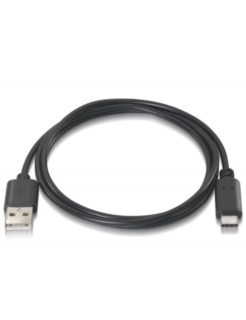 Cable USB 2.0 Tipo-C Aisens A107-0050/ USB Tipo-C Macho - USB Macho/ 480Mbps/ 50cm/ Negro