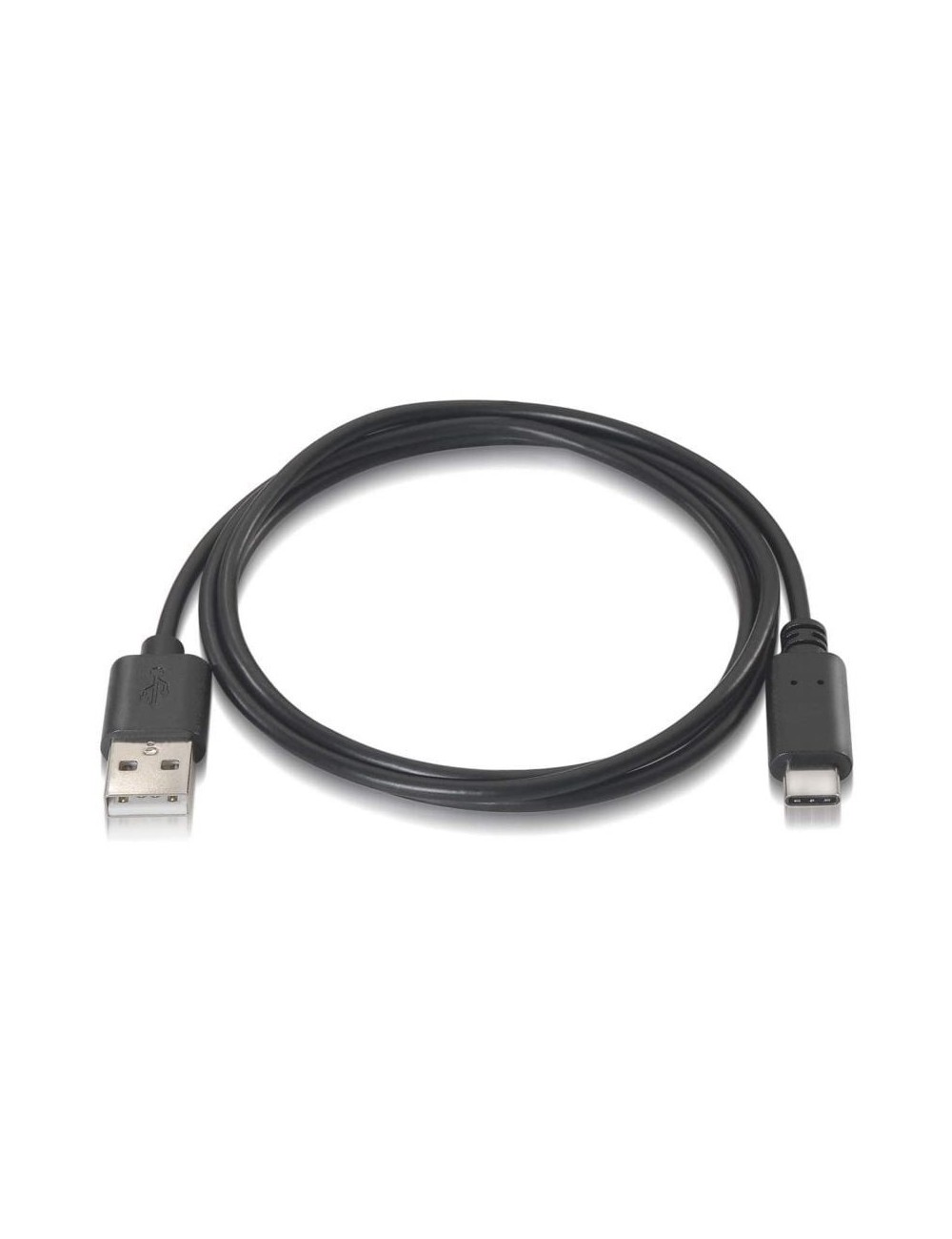 Cable USB 2.0 Tipo-C Aisens A107-0051/ USB Tipo-C Macho - USB Macho/ 480Mbps/ 1m/ Negro