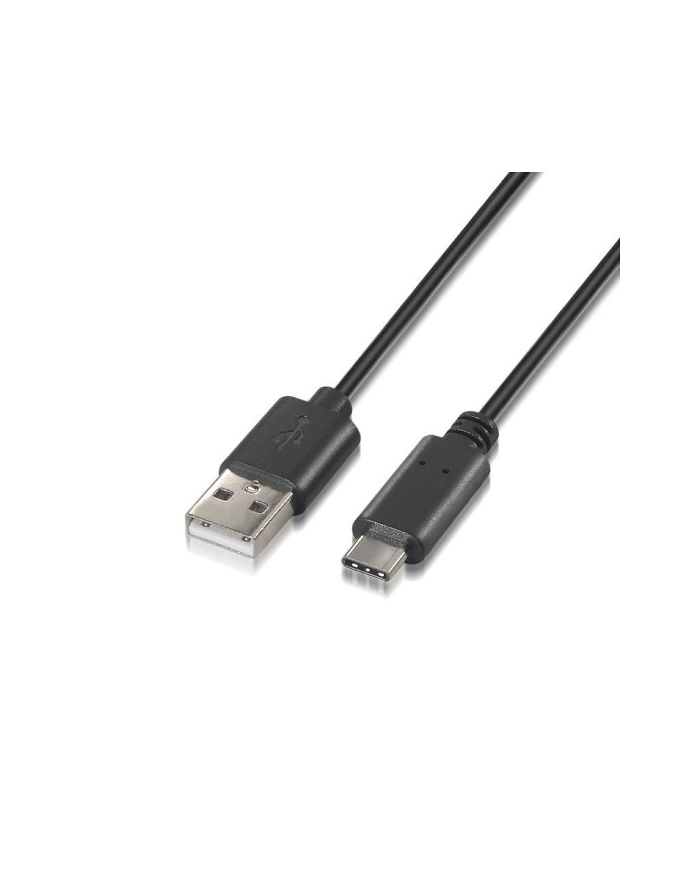 Cable USB 2.0 Tipo-C Aisens A107-0052/ USB Tipo-C Macho - USB Macho/ 480Mbps/ 2m/ Negro