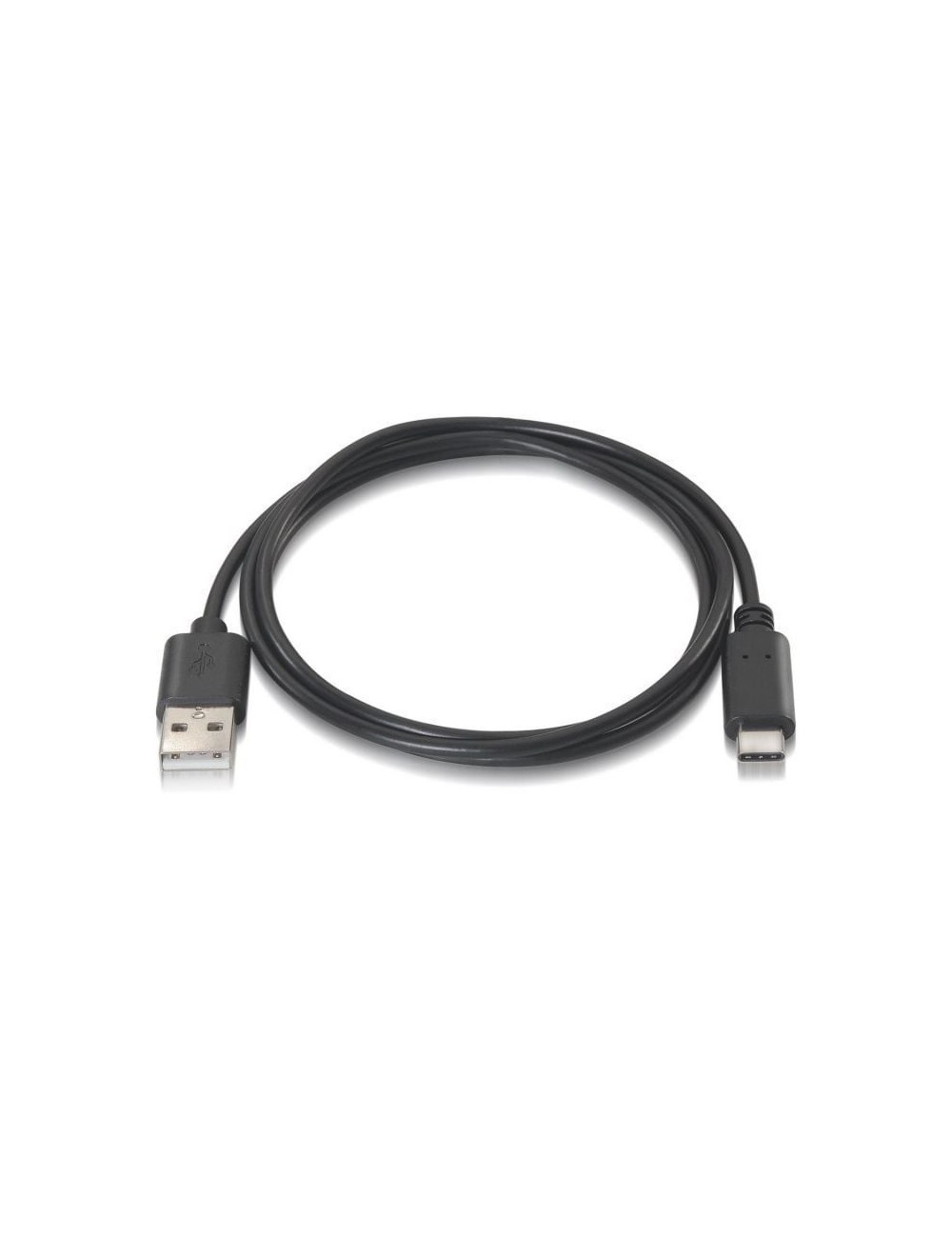 Cable USB 2.0 Tipo-C Aisens A107-0052/ USB Tipo-C Macho - USB Macho/ 480Mbps/ 2m/ Negro