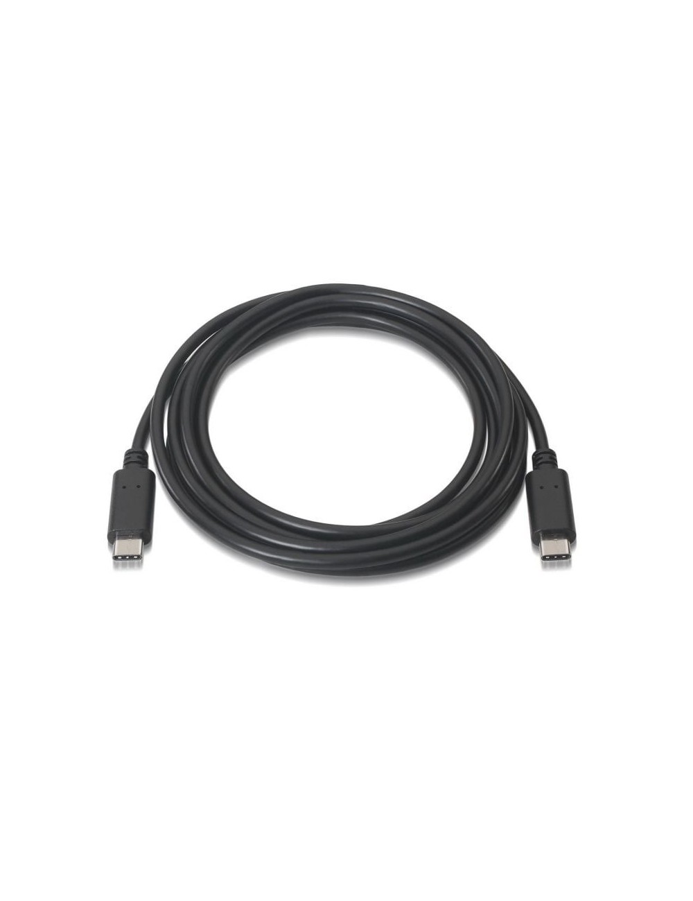 Cable USB 2.0 Tipo-C Aisens A107-0056/ USB Tipo-C Macho - USB Tipo-C Macho/ 480Mbps/ 1m/ Negro