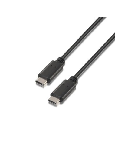 Cable USB 2.0 Tipo-C Aisens A107-0057/ USB Tipo-C Macho - USB Tipo-C Macho/ 480Mbps/ 2m/ Negro