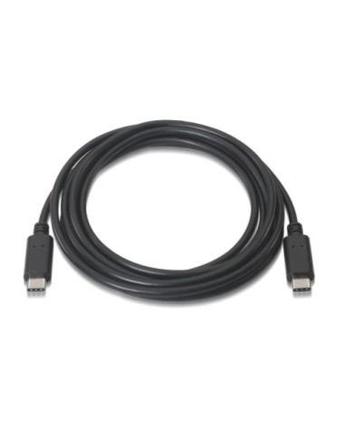 Cable USB 2.0 Tipo-C Aisens A107-0057/ USB Tipo-C Macho - USB Tipo-C Macho/ 480Mbps/ 2m/ Negro