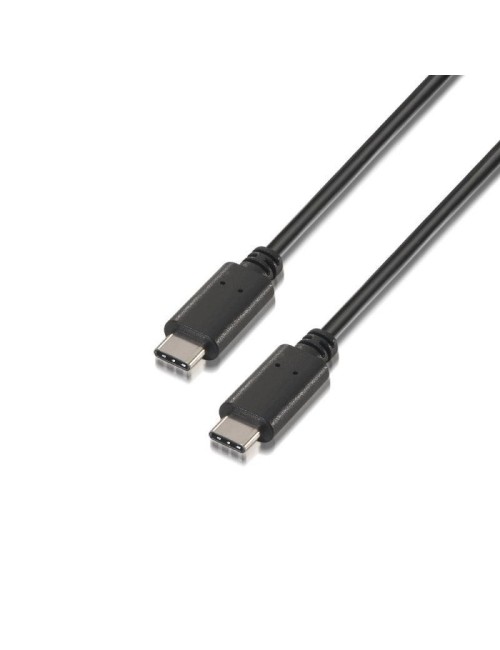 Cable USB 2.0 Tipo-C Aisens A107-0058/ USB Tipo-C Macho - USB Tipo-C Macho/ 480Mbps/ 3m/ Negro