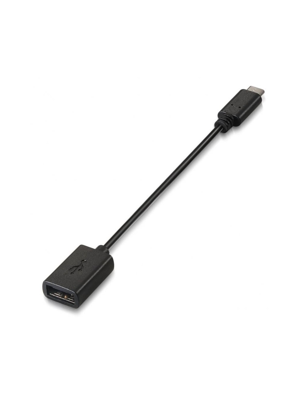 Cable USB 2.0 Aisens A107-0059/ USB Tipo-C Macho - USB Hembra/ 480Mbps/ 15cm/ Negro