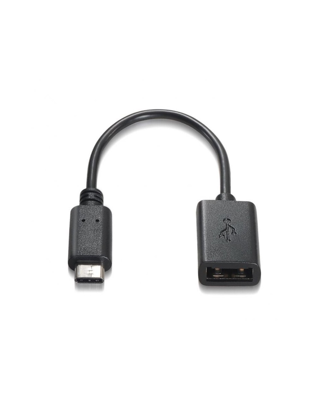 Cable USB 2.0 Aisens A107-0059/ USB Tipo-C Macho - USB Hembra/ 480Mbps/ 15cm/ Negro