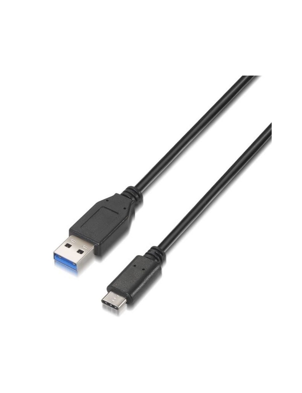 Cable USB 3.1 Tipo-C Aisens A107-0060/ USB Tipo-C Macho - USB Macho/ 10Gbps/ 1m/ Negro