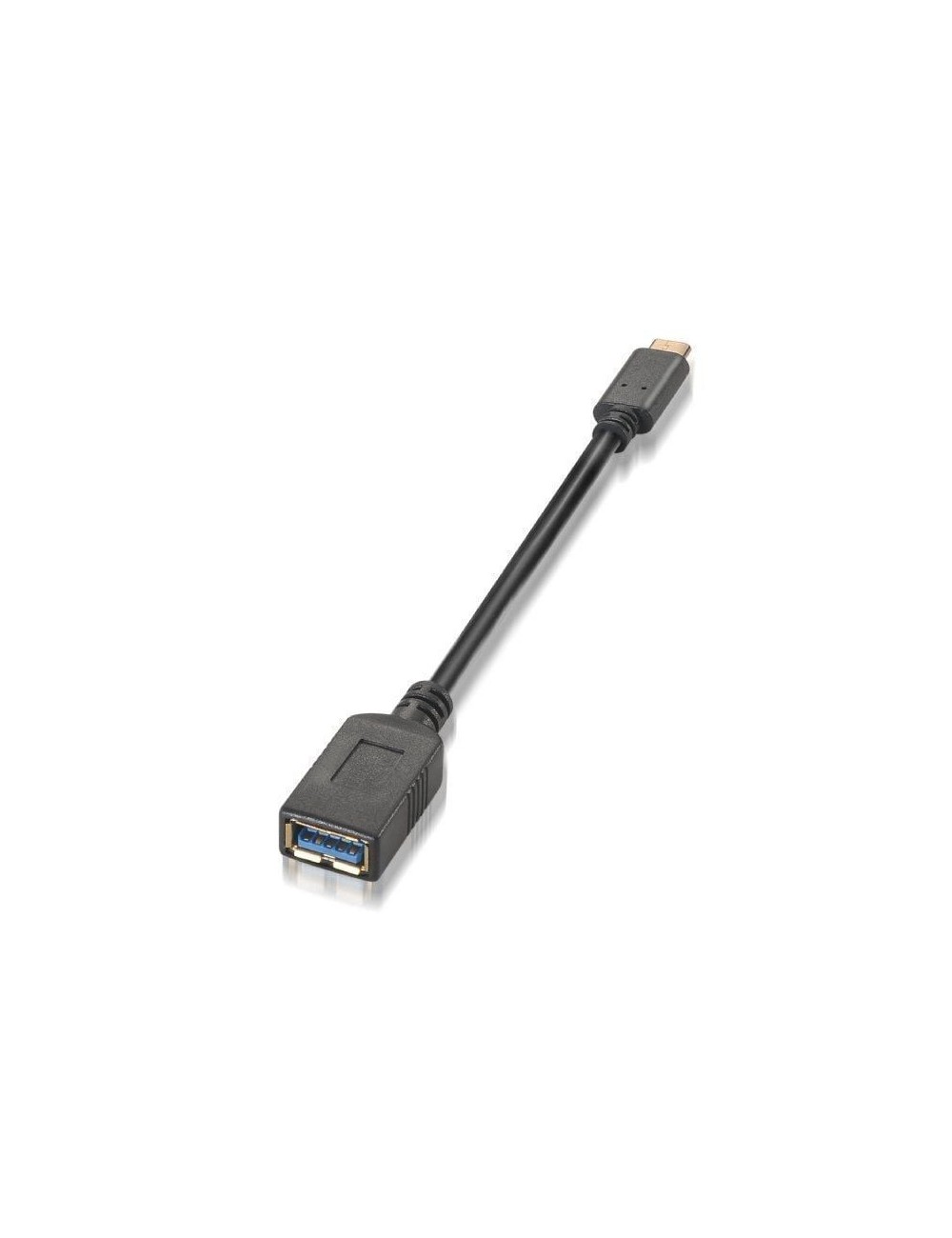 Cable USB 3.1 Tipo-C Aisens A107-0062/ USB Tipo-C Macho - USB Hembra/ 5Gbps/ 15cm/ Negro
