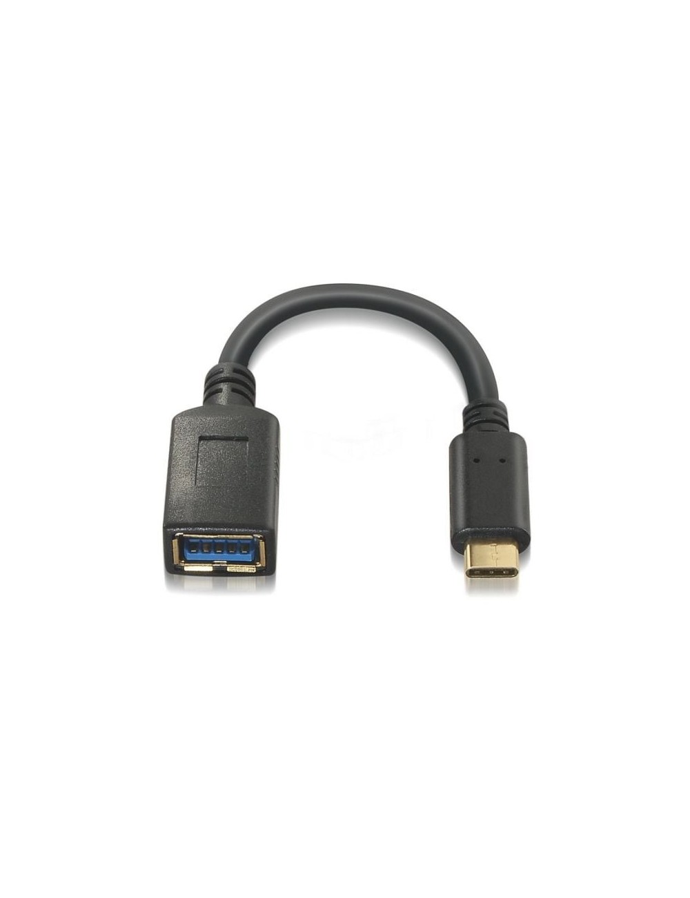 Cable USB 3.1 Tipo-C Aisens A107-0062/ USB Tipo-C Macho - USB Hembra/ 5Gbps/ 15cm/ Negro