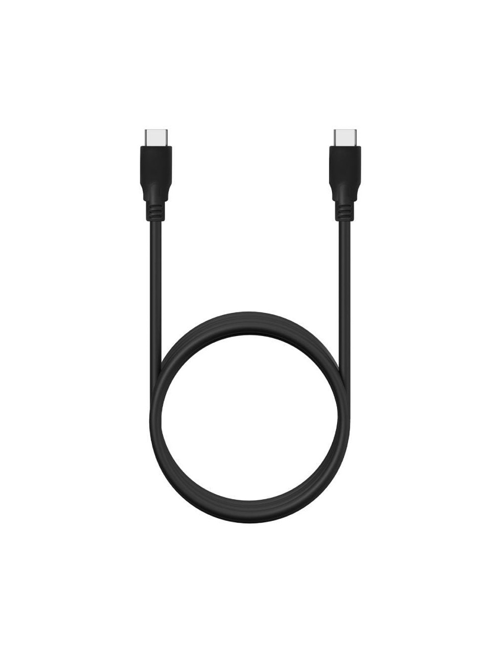 Cable USB 3.2 Tipo-C Aisens A107-0702 20GBPS 5A 100W/ USB Tipo-C Macho - USB Tipo-C Macho/ Hasta 100W/ 20Gbps/ 1m/ Negro