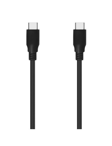 Cable USB 3.2 Tipo-C Aisens A107-0704 20GBPS 5A 100W/ USB Tipo-C Macho - USB Tipo-C Macho/ Hasta 100W/ 20Gbps/ 2m/ Negro