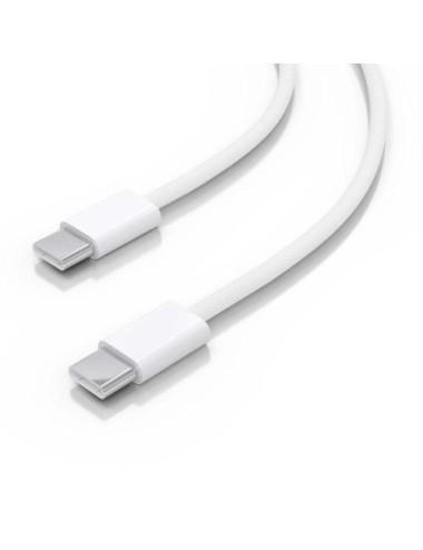 Cable USB 2.0 Tipo-C Aisens A107-0856/ USB Tipo-C Macho - USB Tipo-C Macho/ Hasta 60W/ 480Mbps/ 2m/ Blanco