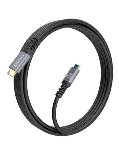 Cable USB 3.2 Tipo-C Aisens A107-0988/ USB Tipo-C Macho - USB Tipo-C Macho/ Hasta 100W/ 20Gbps/ 3m/ Negro